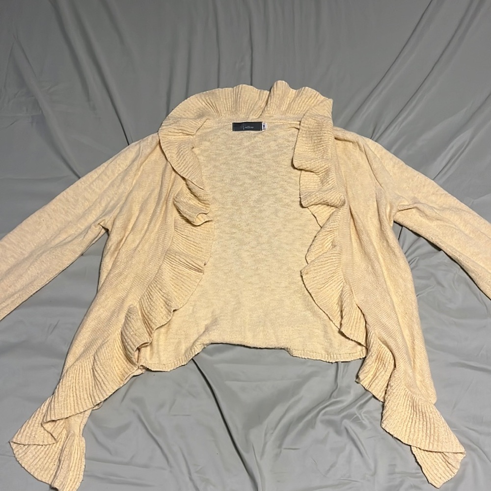 Yellow ruffled sweater